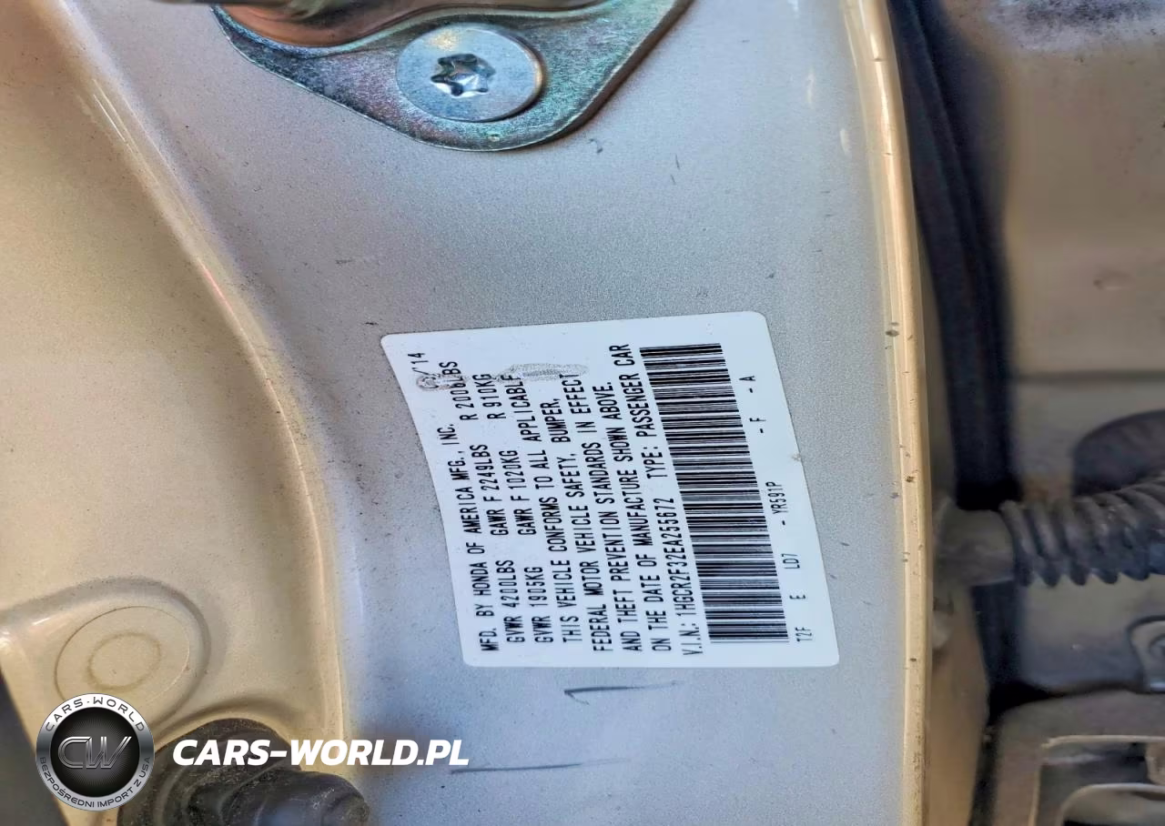 2014 Honda Accord Lx VIN:1HGCR2F32EA255672 - 12
