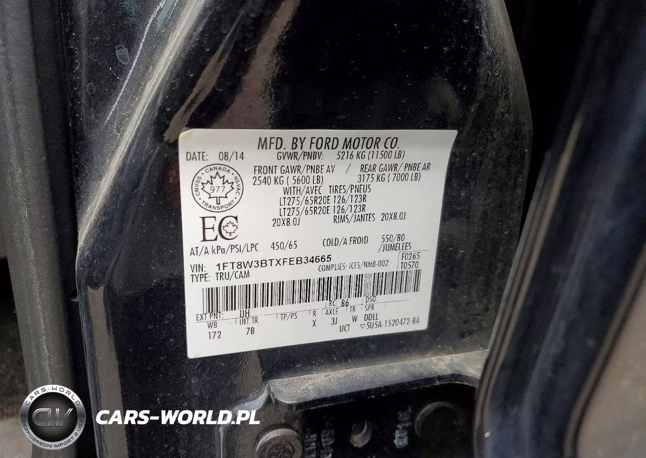 2015 Ford F350 Super Duty VIN:1FT8W3BTXFEB34665 - 12