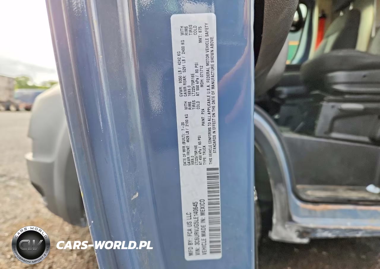 2020 Ram Promaster 3500 Delivery Van VIN:3C6URVJG5LE140645 - 12