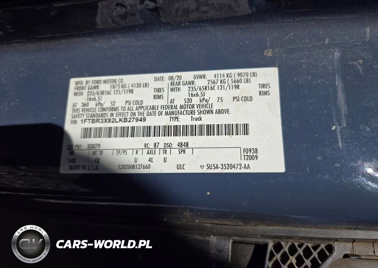 2020 Ford Transit 250 Delivery Van VIN:1FTBR3X82LKB27949 - 12
