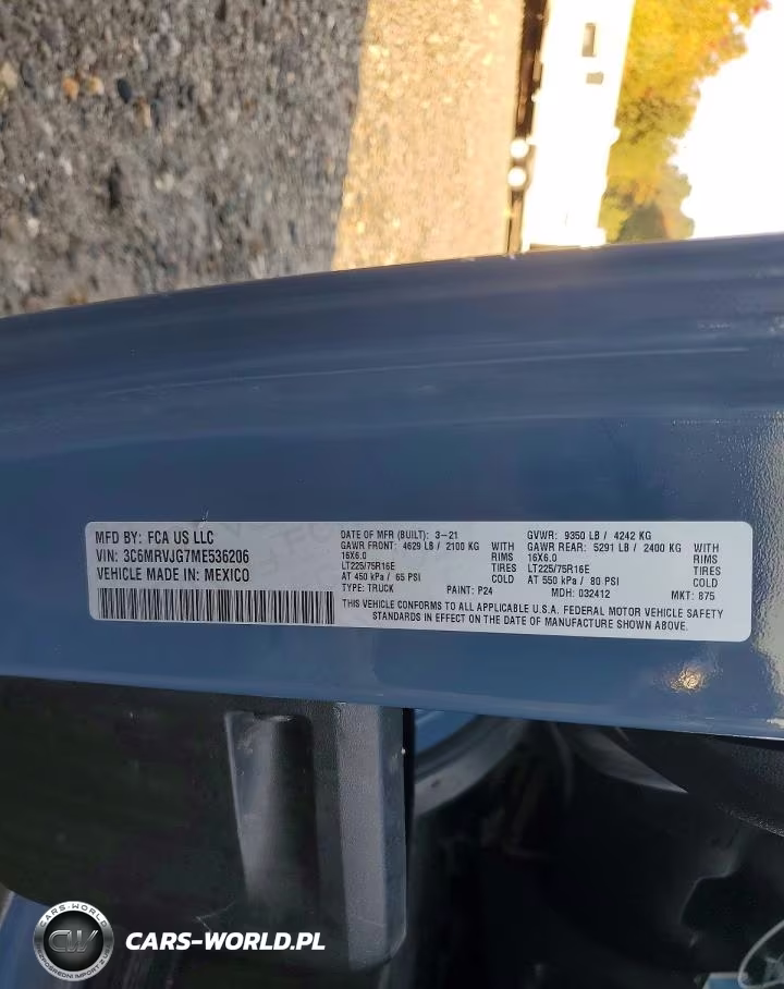 2021 Ram Promaster 3500 Delivery Van VIN:3C6MRVJG7ME536206 - 13
