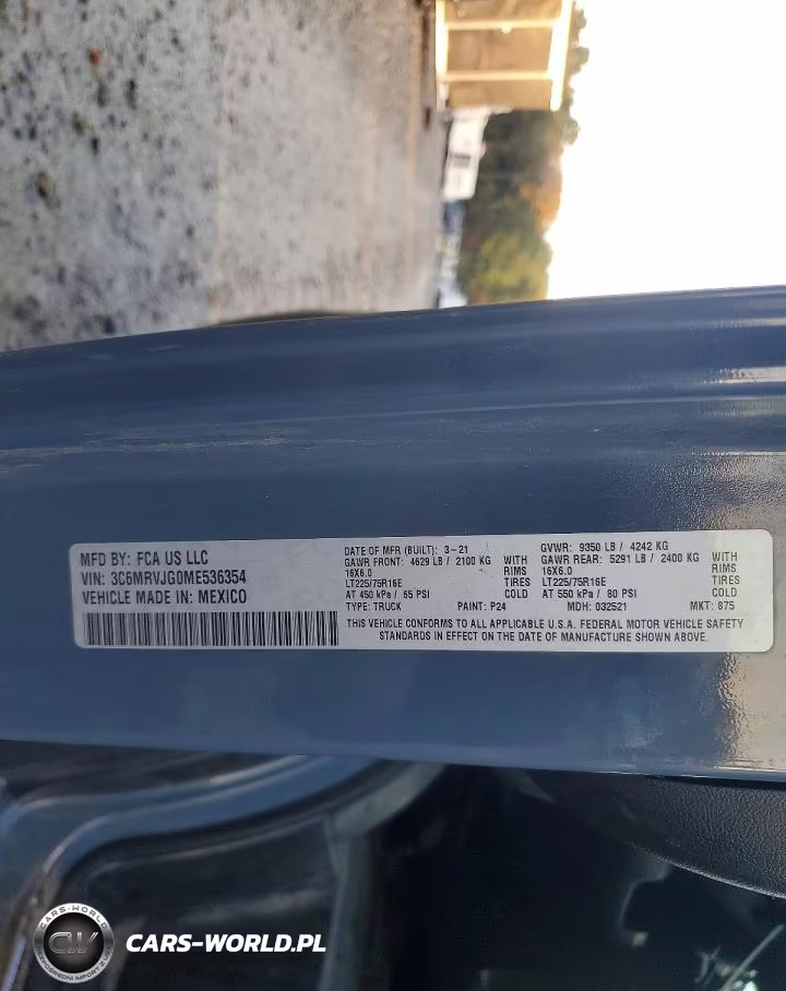 2021 Ram Promaster 3500 Delivery Van VIN:3C6MRVJG0ME536354 - 13