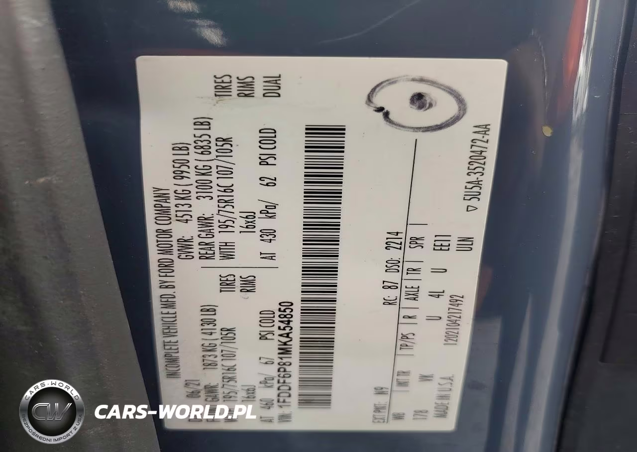 2021 Ford Transit T-350 Hd Delivery Truck VIN:1FDDF6P81MKA54850 - 13