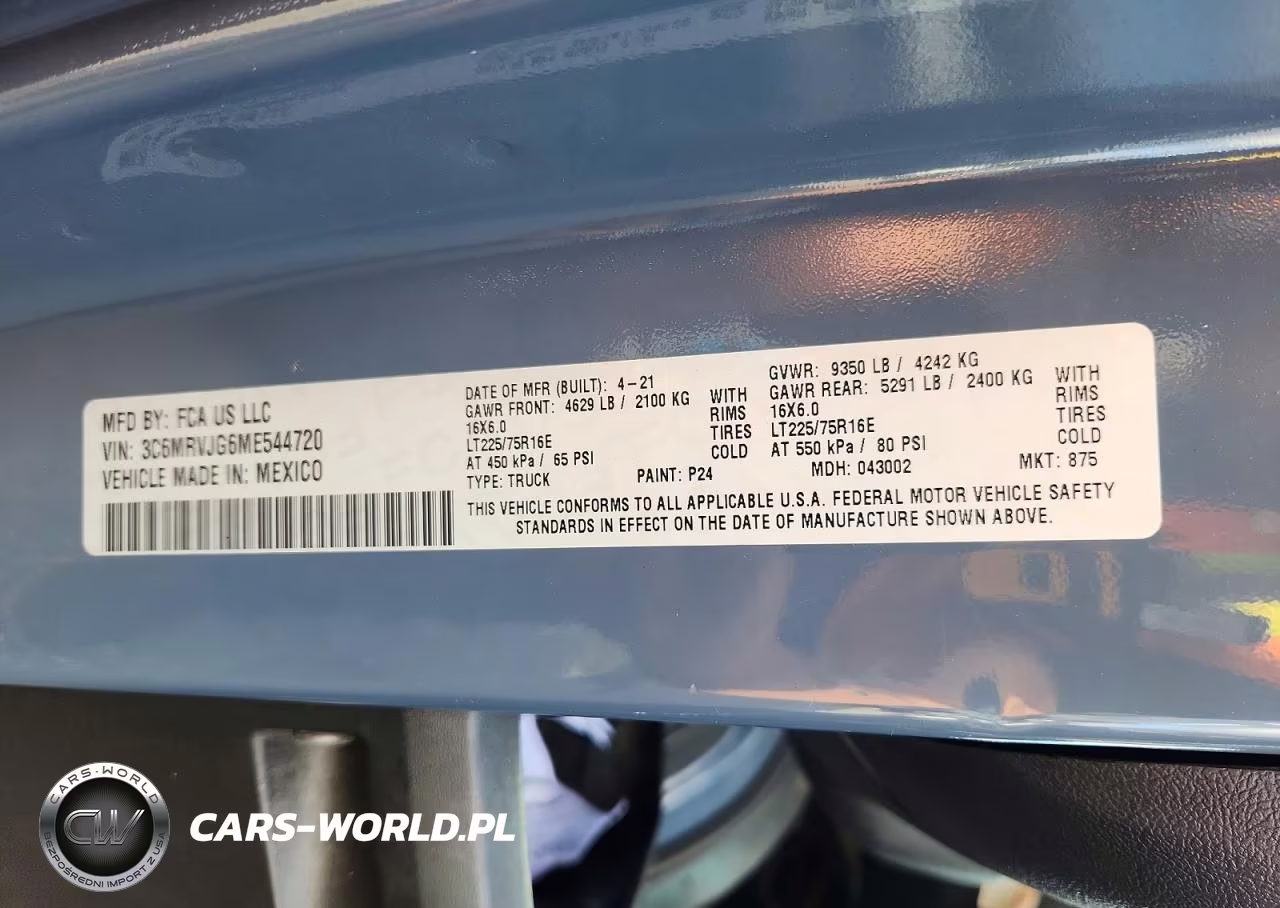 2021 Ram Promaster 3500 Delivery Van VIN:3C6MRVJG6ME544720 - 13