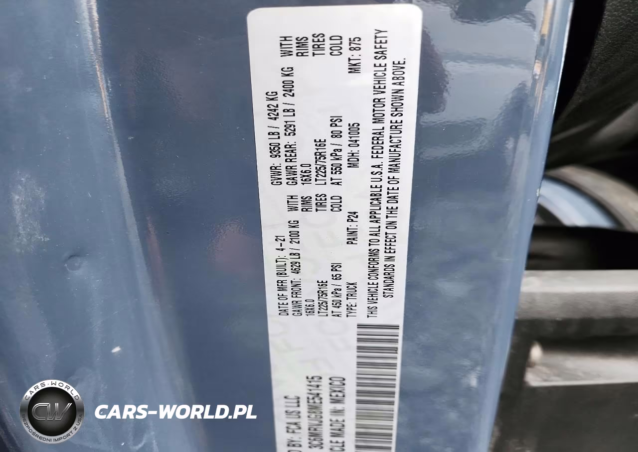2021 Ram Promaster 3500 Delivery Van VIN:3C6MRVJG8ME541415 - 13