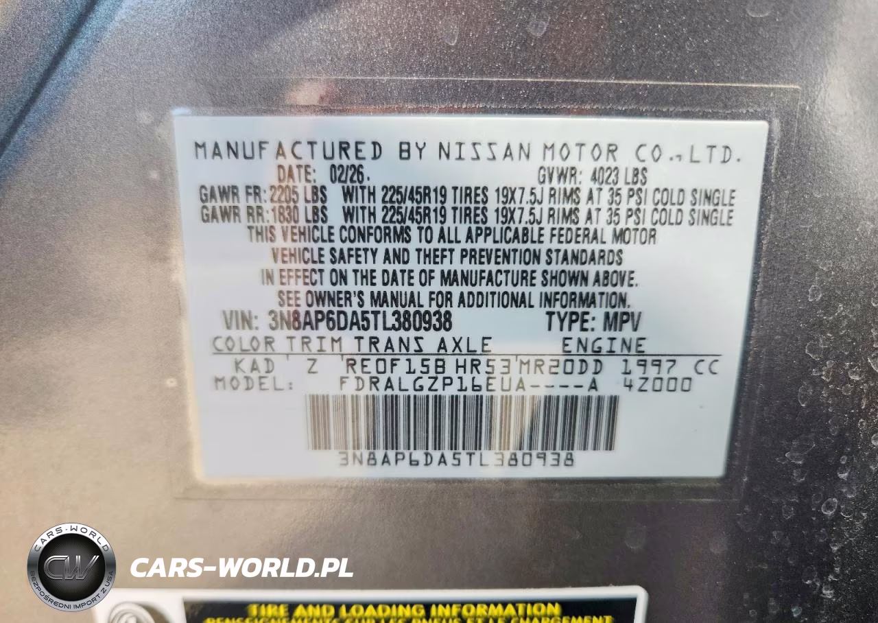 2026 Nissan Kicks Sr VIN:3N8AP6DA5TL380938 - 12