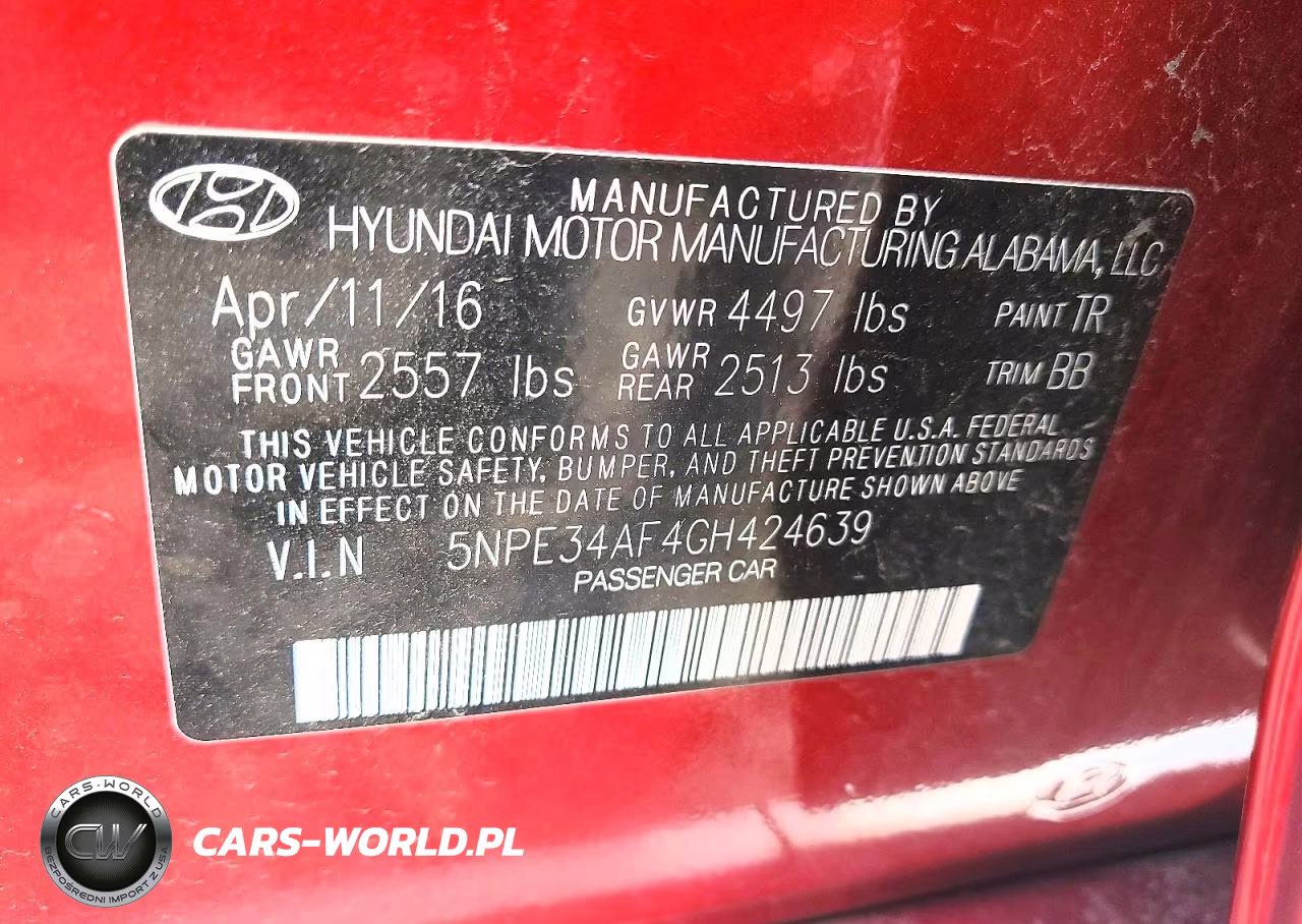 2016 Hyundai Sonata Sport VIN:5NPE34AF4GH424639 - 12