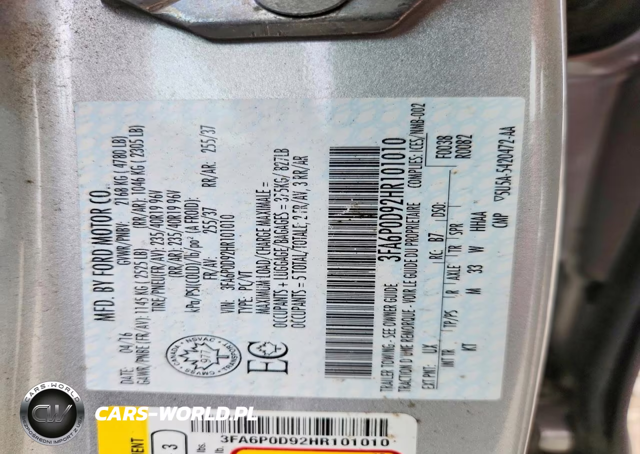 2017 Ford Fusion Titanium VIN:3FA6P0D92HR101010 - 13