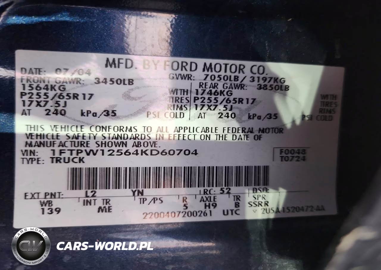 2004 Ford F150 Supercrew VIN:1FTPW12564KD60704 - 12