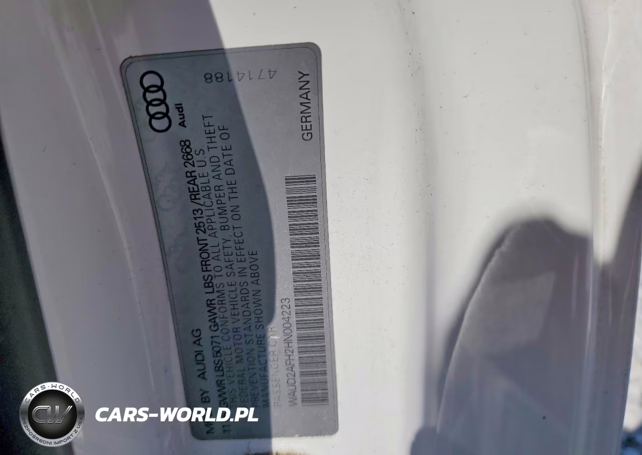 2017 Audi A5 Sport VIN:WAUD2AFH2HN004223 - 13