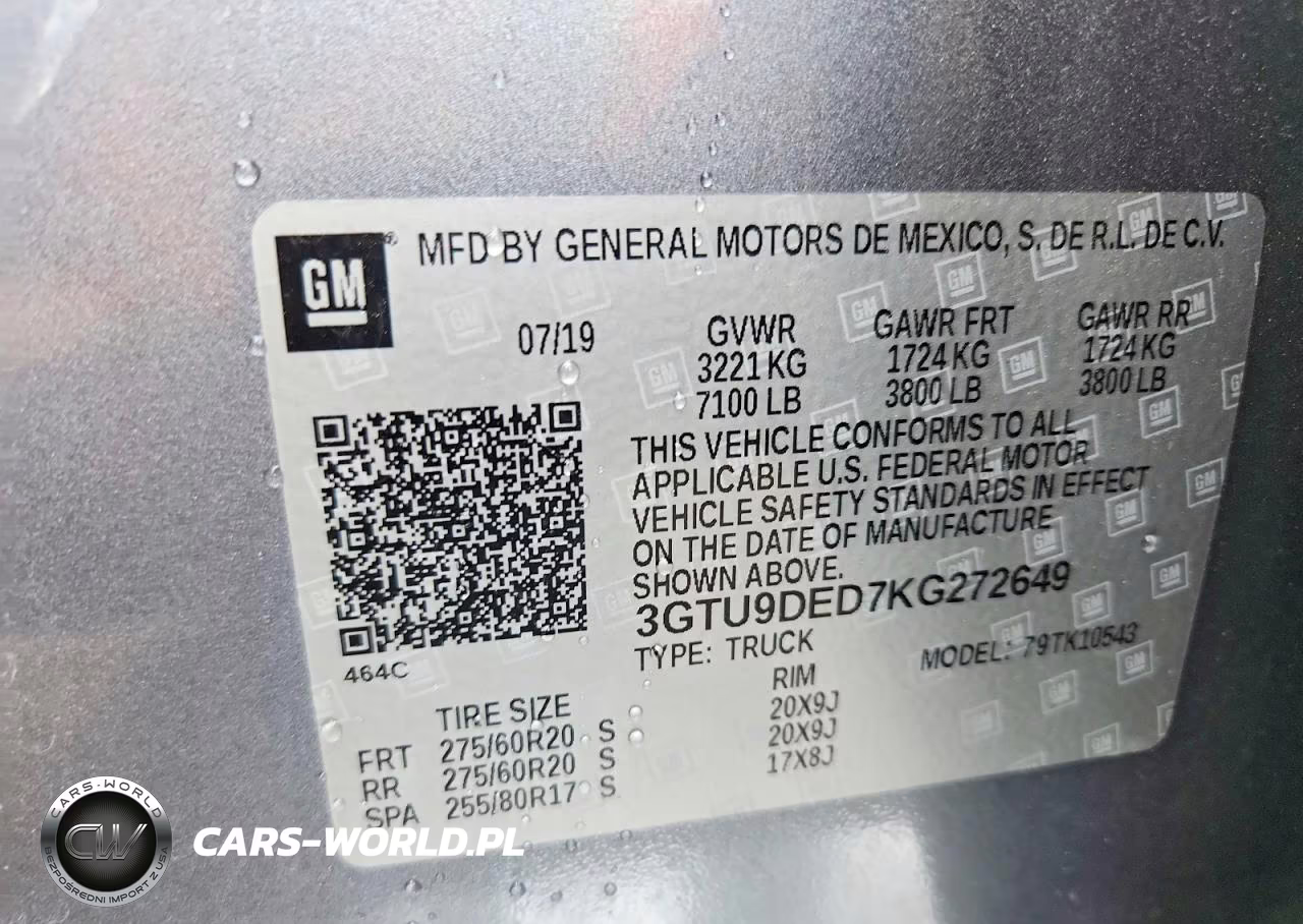 2019 GMC Sierra K1500 Slt VIN:3GTU9DED7KG272649 - 12
