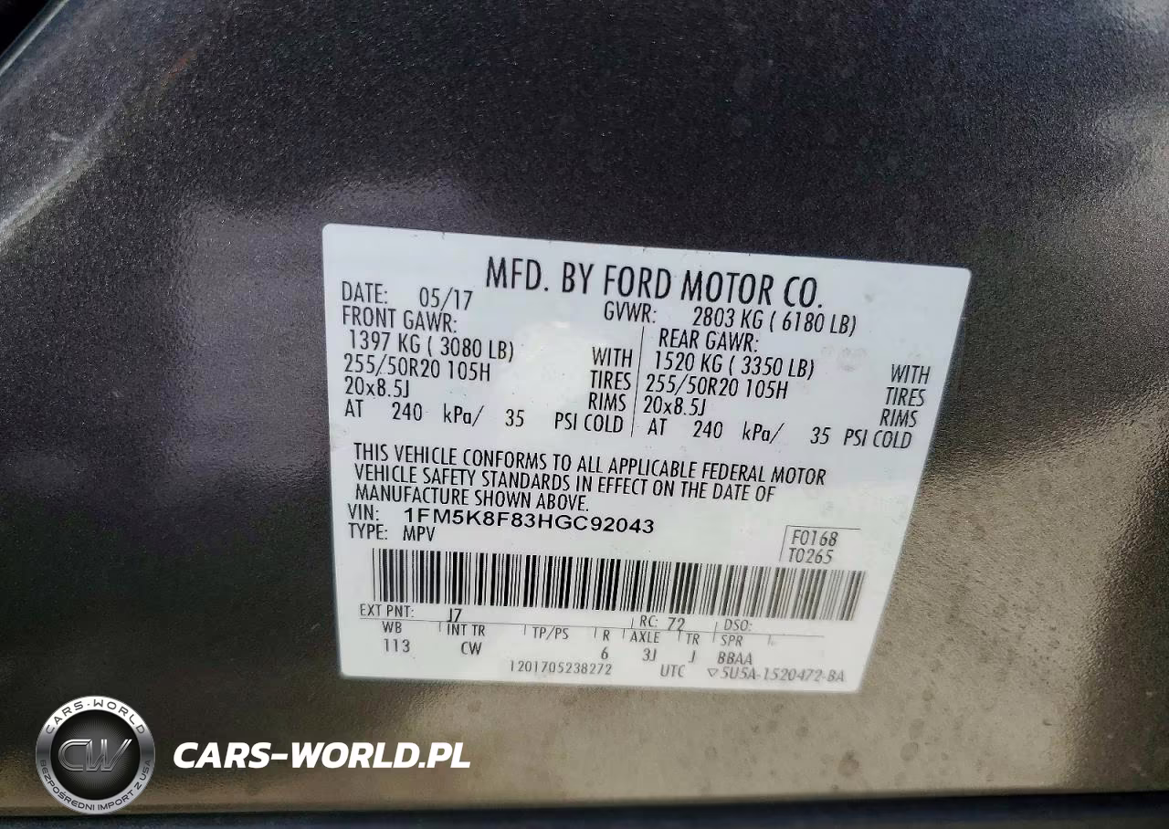 2017 Ford Explorer Limited VIN:1FM5K8F83HGC92043 - 13