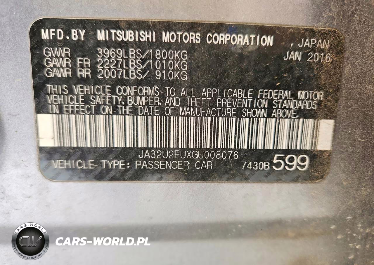 2016 Mitsubishi Lancer Es VIN:JA32U2FUXGU008076 - 12