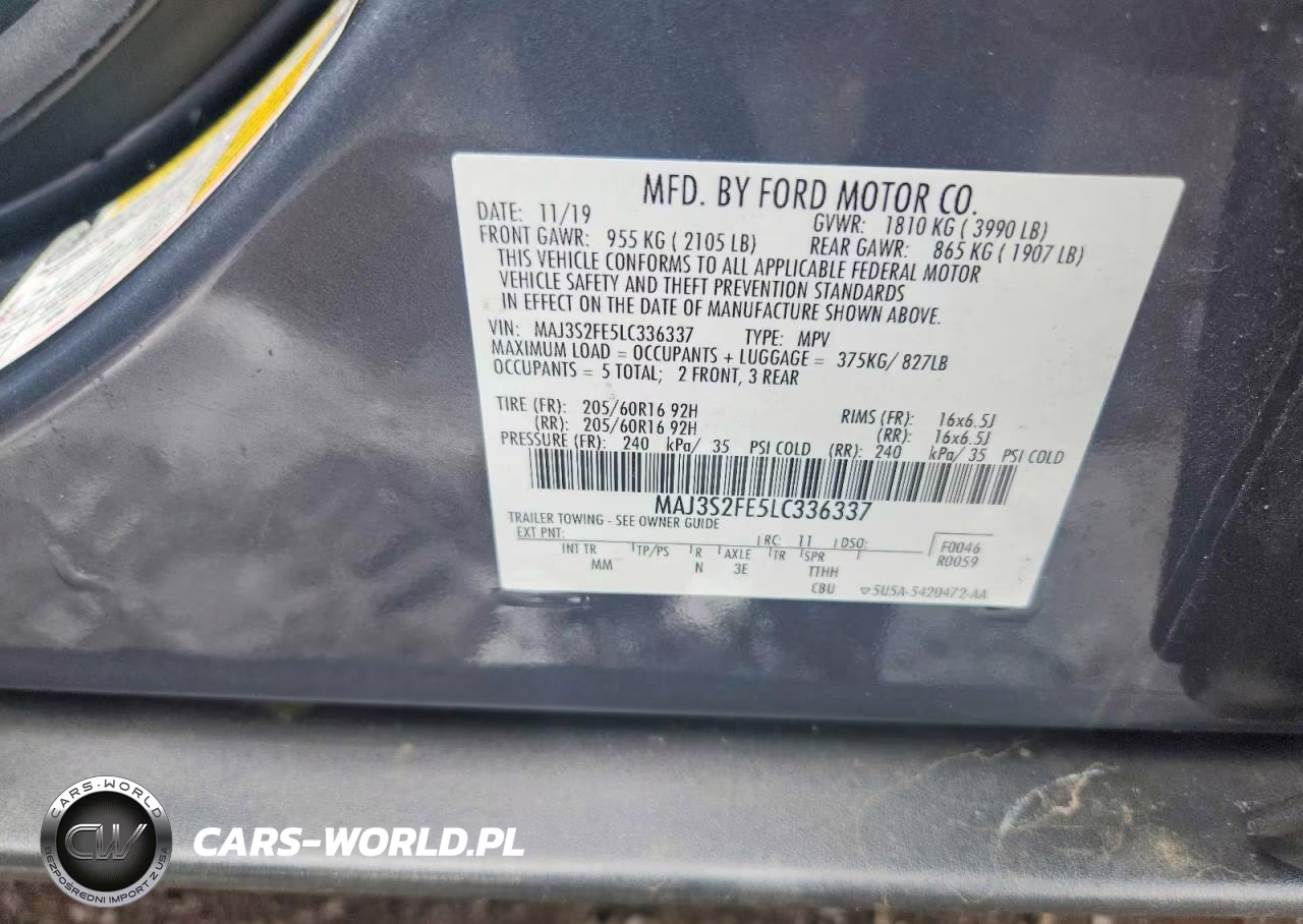 2020 Ford Ecosport S VIN:MAJ3S2FE5LC336337 - 13