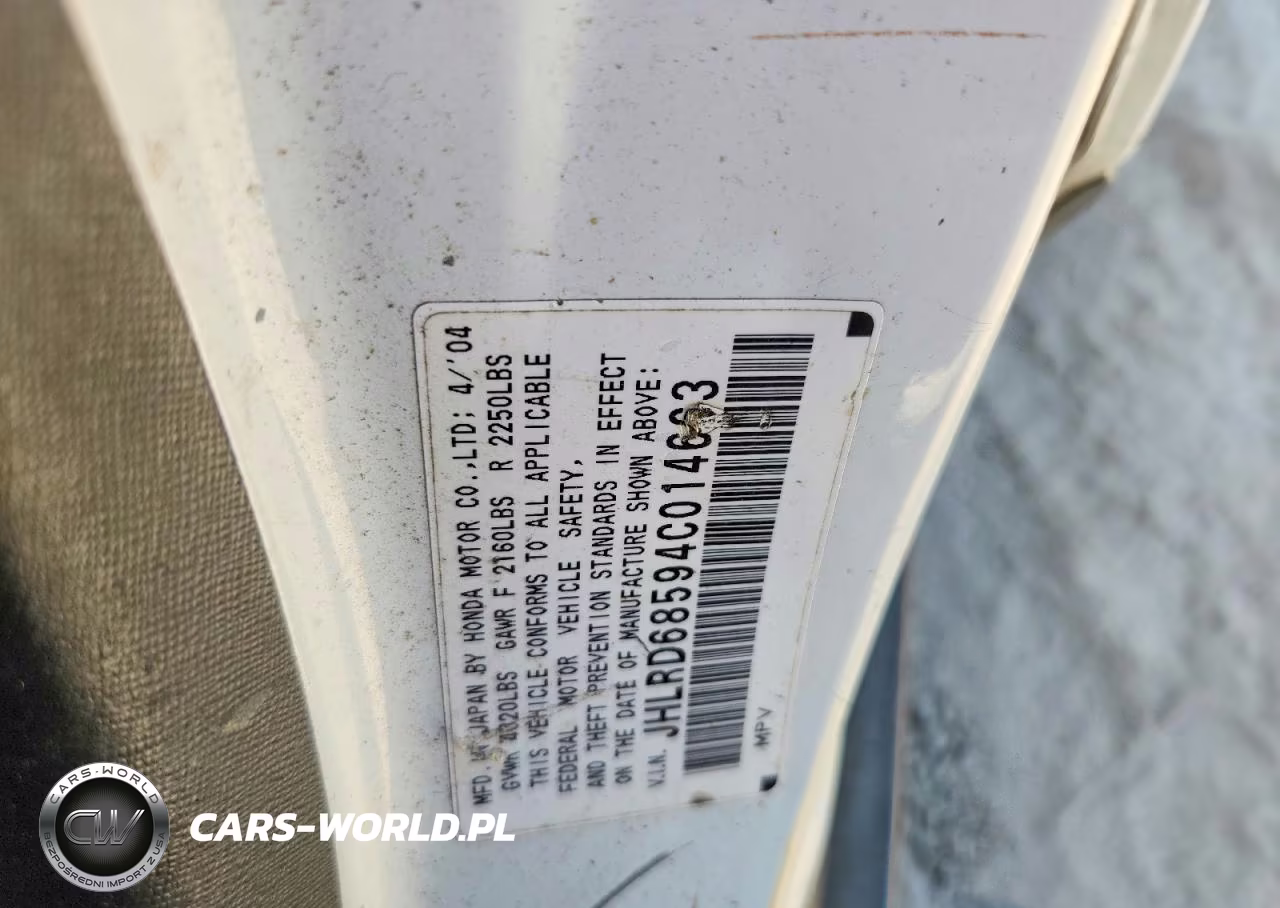 2004 Honda Cr-V Lx VIN:JHLRD68594C014663 - 13