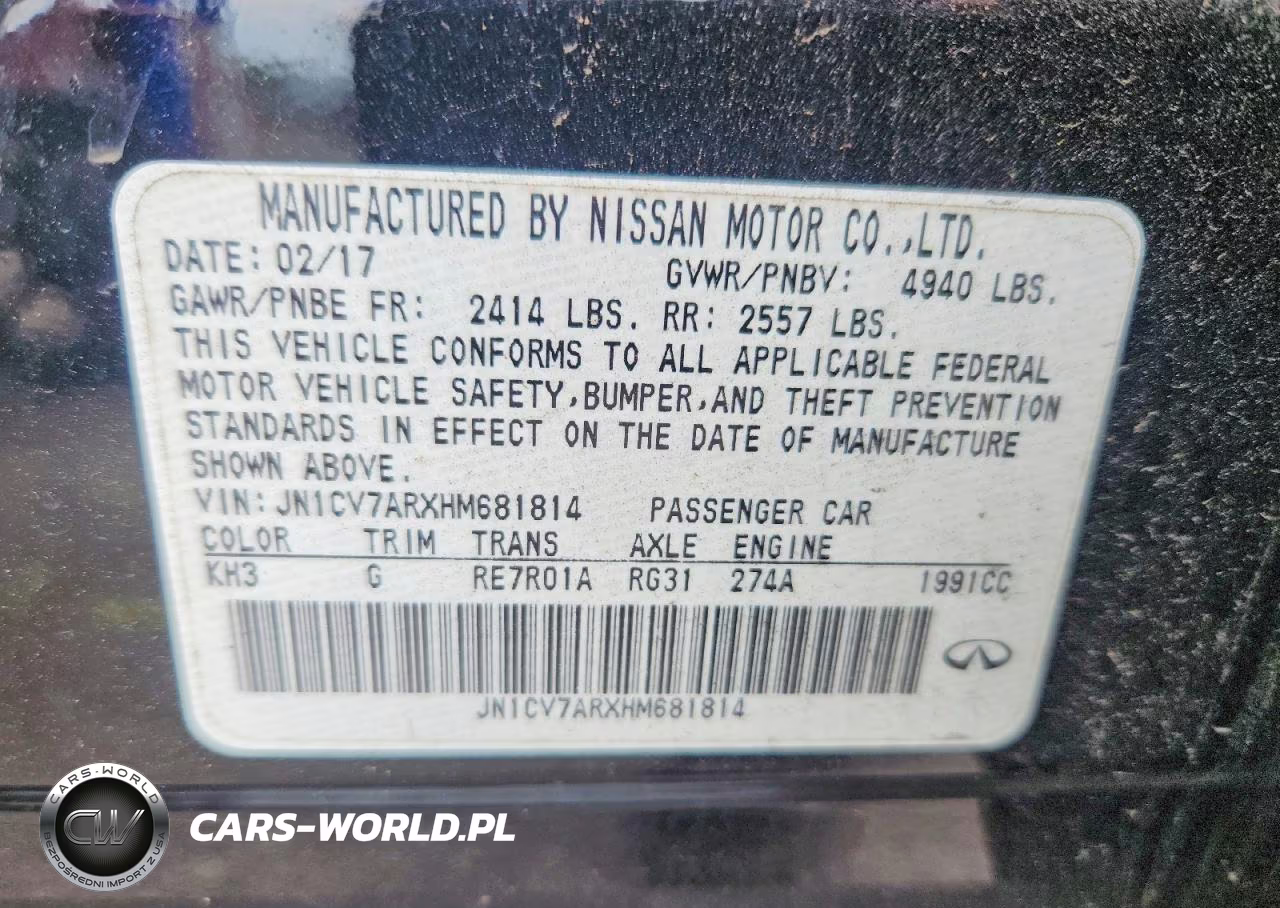 2017 Infiniti Q50 2.0T VIN:JN1CV7ARXHM681814 - 12