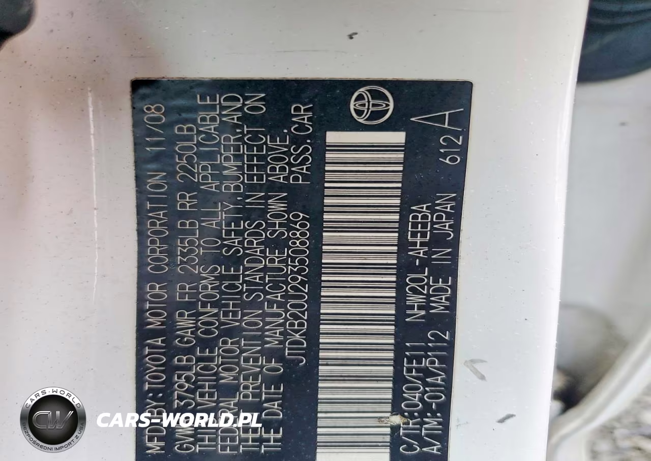 2009 Toyota Prius Base VIN:JTDKB20U293508869 - 12