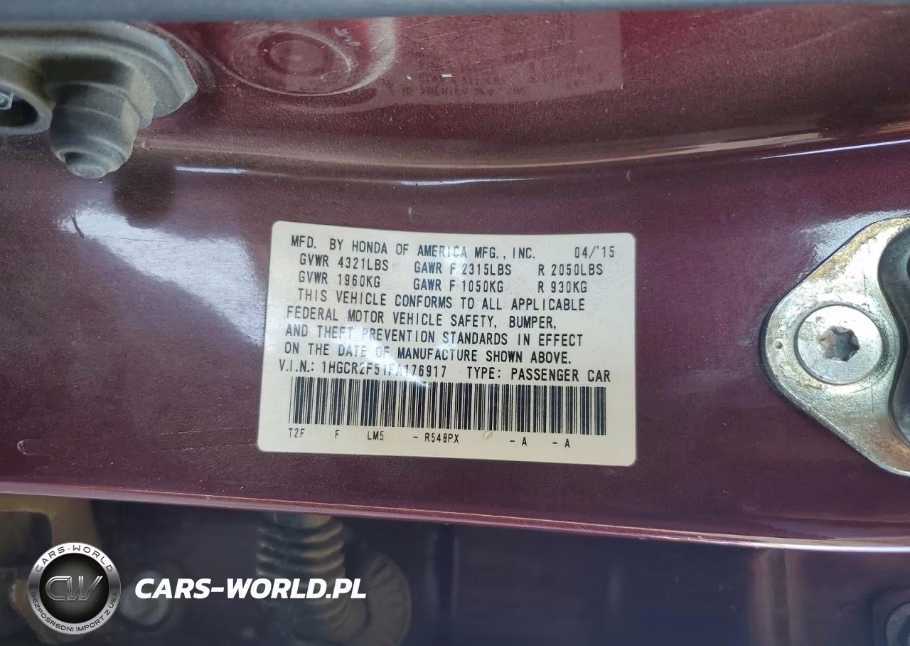 2015 Honda Accord Sport VIN:1HGCR2F51FA176917 - 13