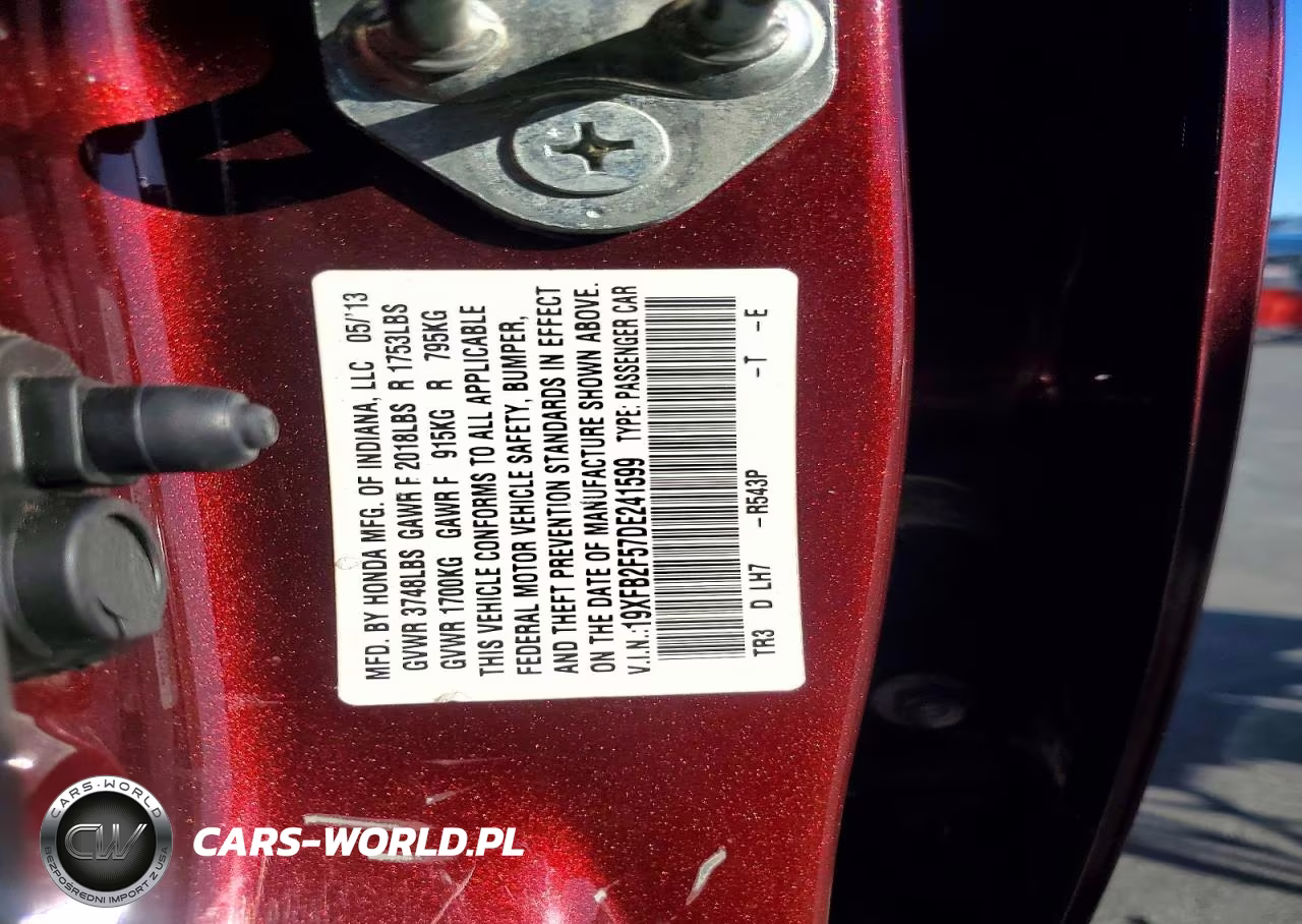 2013 Honda Civic Lx VIN:19XFB2F57DE241599 - 12