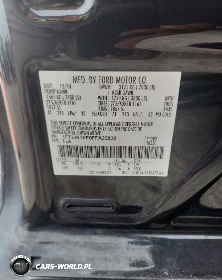 2015 Ford F150Lariat VIN:1FTEW1EF0FFA20830 - 12