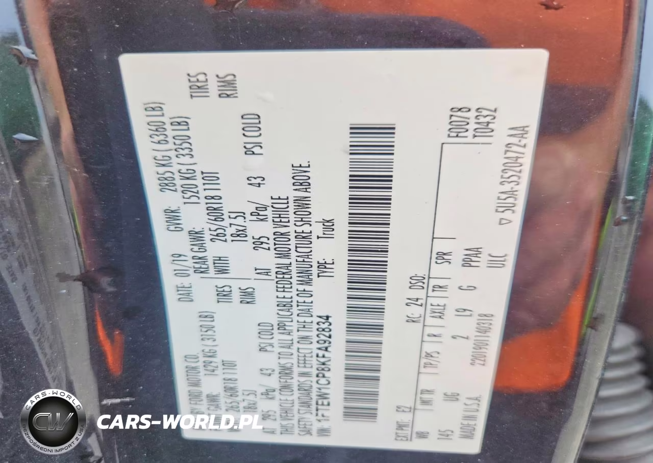 2019 Ford F150 Supercrew VIN:1FTEW1CP8KFA92834 - 13