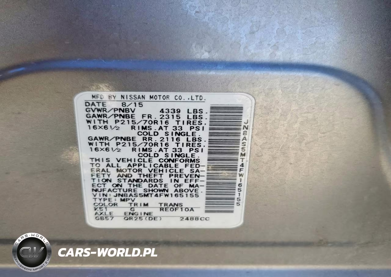 2015 Nissan Rogue Select S VIN:JN8AS5MT4FW165155 - 13