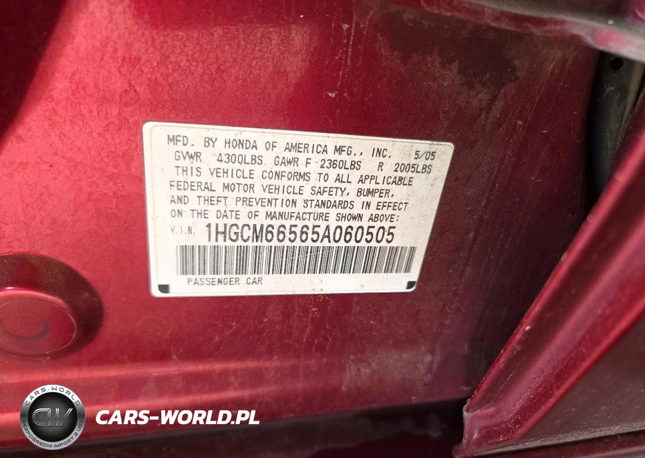 2005 Honda Accord Ex VIN:1HGCM66565A060505 - 12