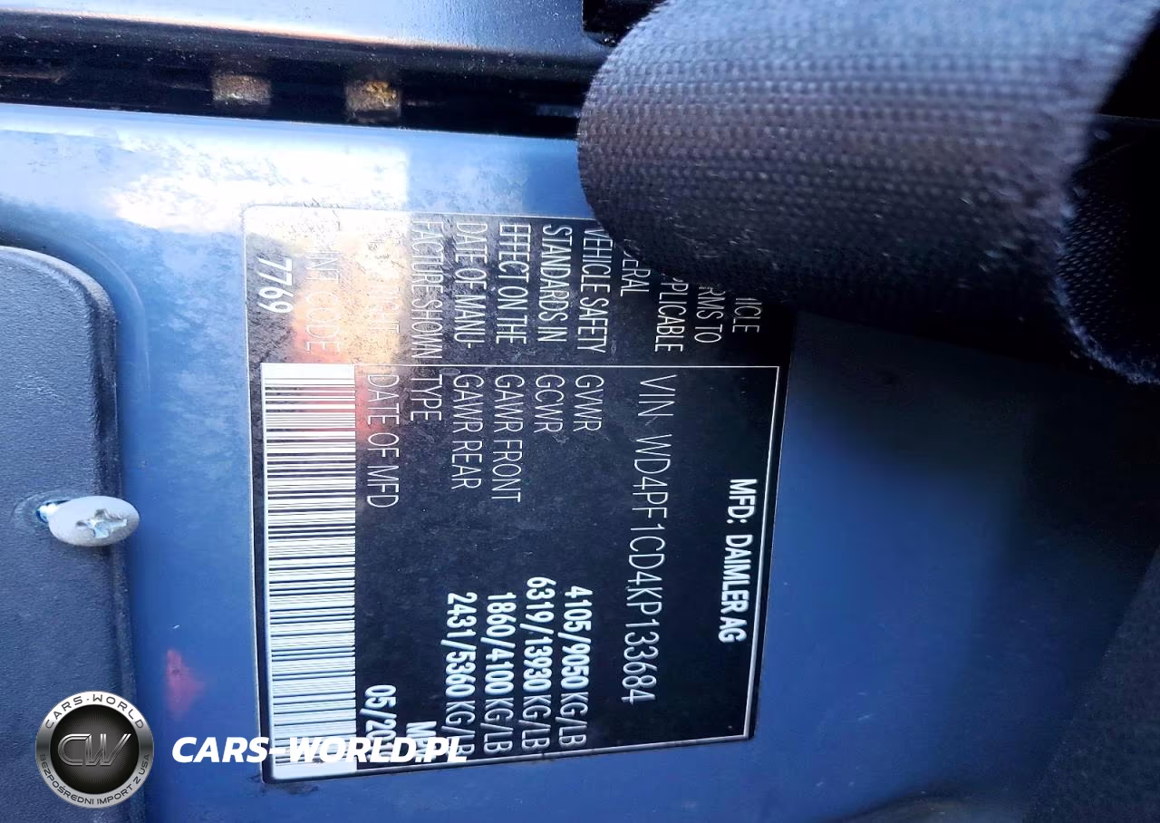 2019 Mercedes Benz Sprinter 2500-3500 Delivery Van VIN:WD4PF1CD4KP133684 - 13