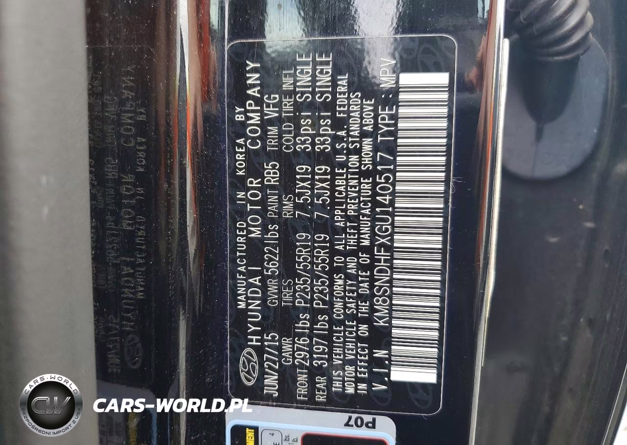 2016 Hyundai Santa Fe Limited VIN:KM8SNDHFXGU140517 - 13
