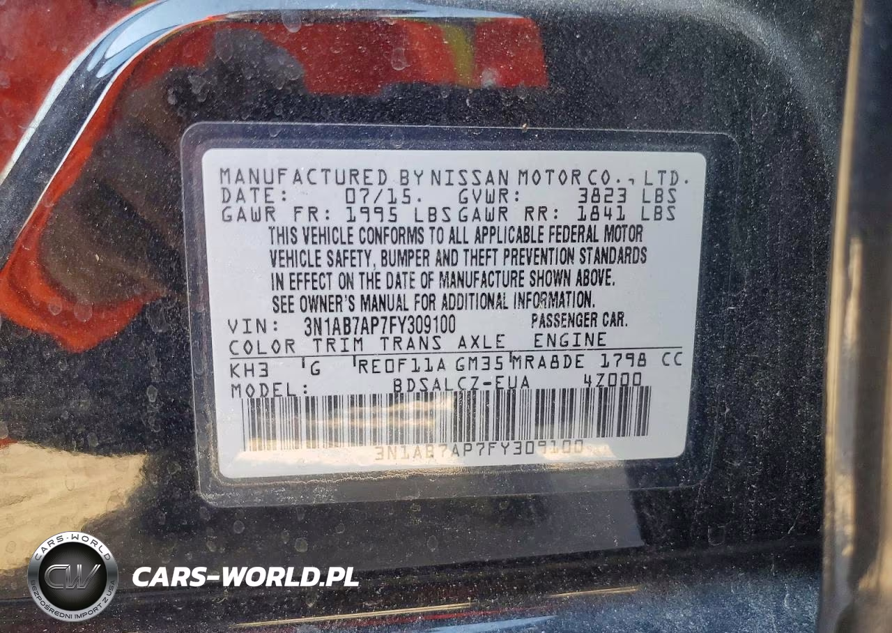 2015 Nissan Sentra Sv VIN:3N1AB7AP4FL645980 - 12