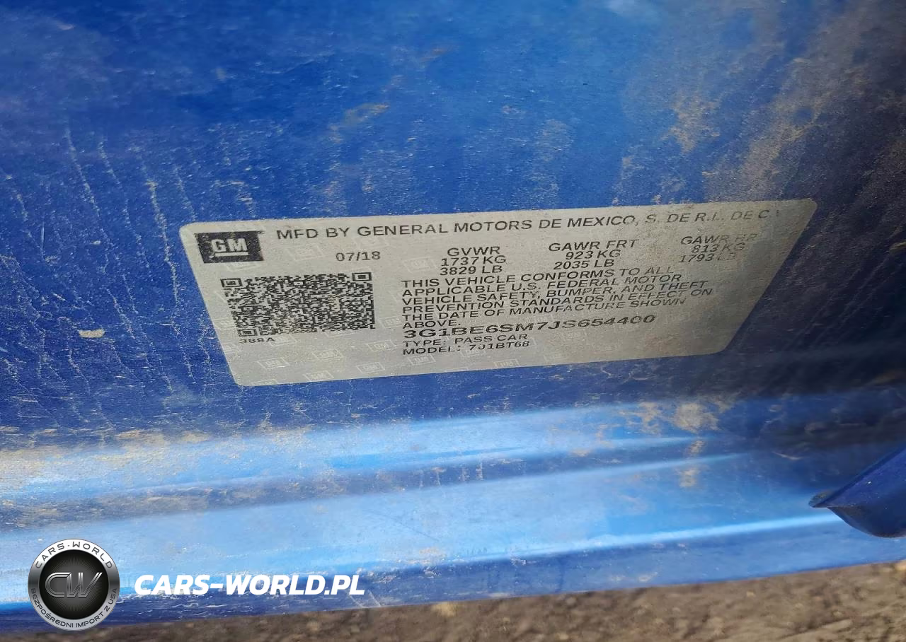 2018 Chevrolet Cruze Lt VIN:3G1BE6SM7JS654400 - 12
