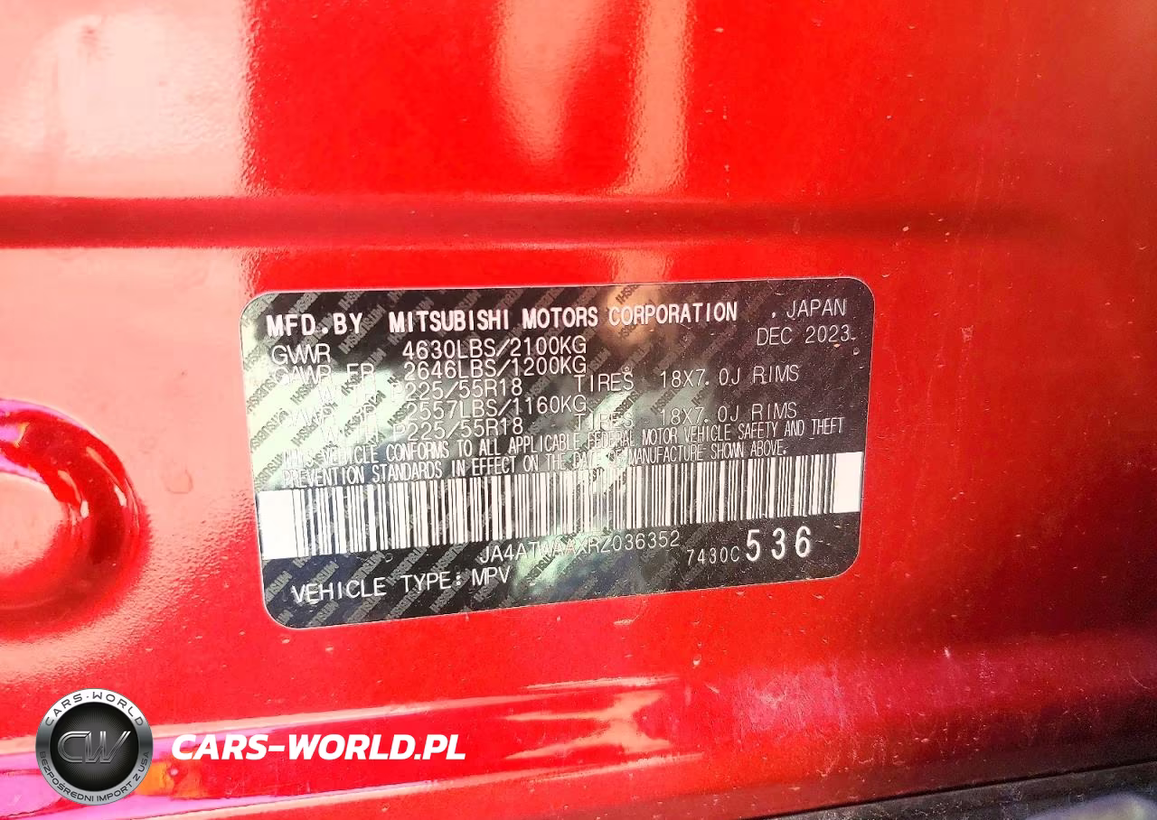 2024 Mitsubishi Eclipse Cross Se VIN:JA4ATWAAXRZ036352 - 13