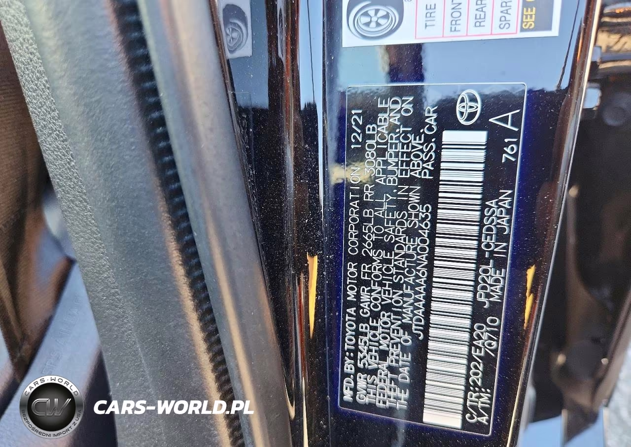 2022 Toyota Mirai Xle VIN:JTDAAAAA6NA004635 - 12