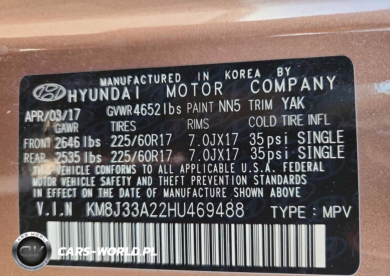 2017 Hyundai Tucson Eco VIN:KM8J33A22HU469488 - 14