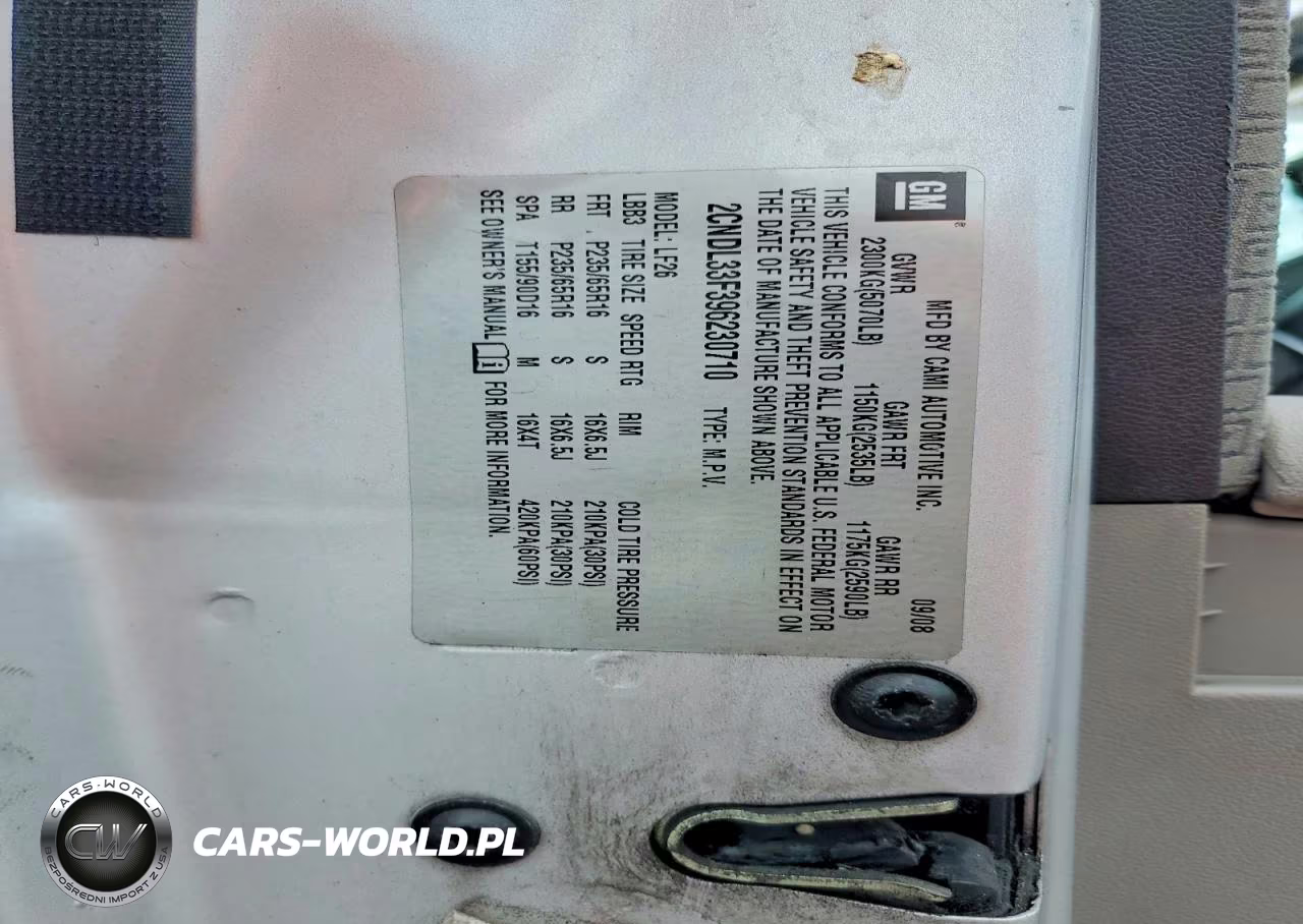 2009 Chevrolet Equinox Lt VIN:2CNDL33F396230710 - 14
