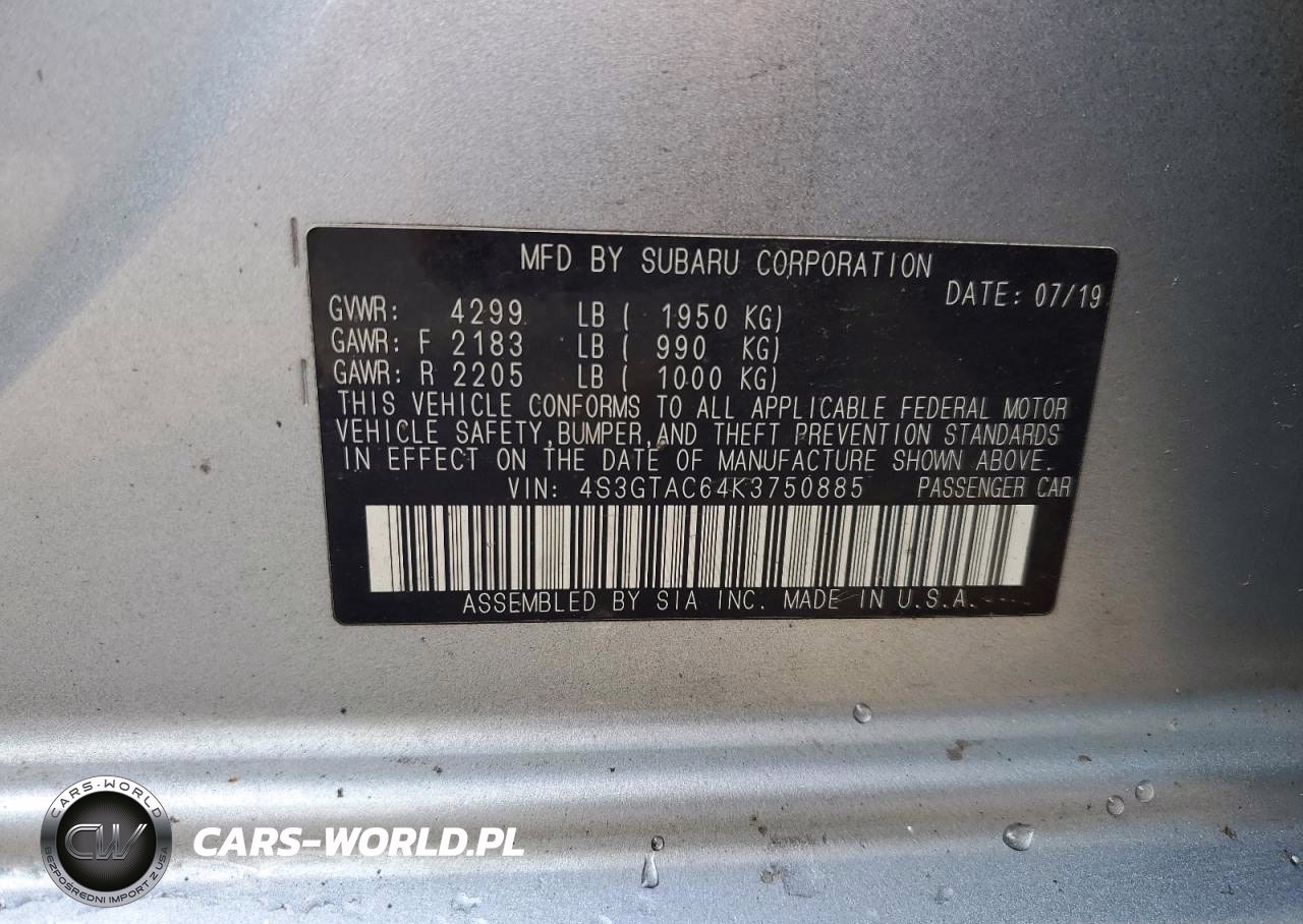 2019 Subaru Impreza Premium VIN:4S3GTAC64K3750885 - 13
