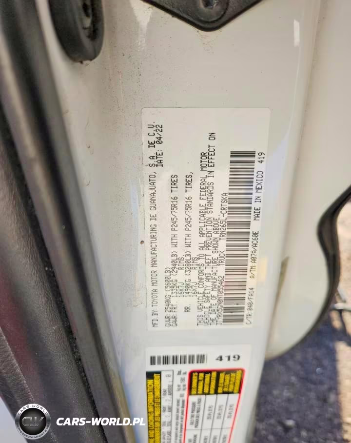 2022 Toyota Tacoma Sr VIN:3TYRX5GN0NT055462 - 12
