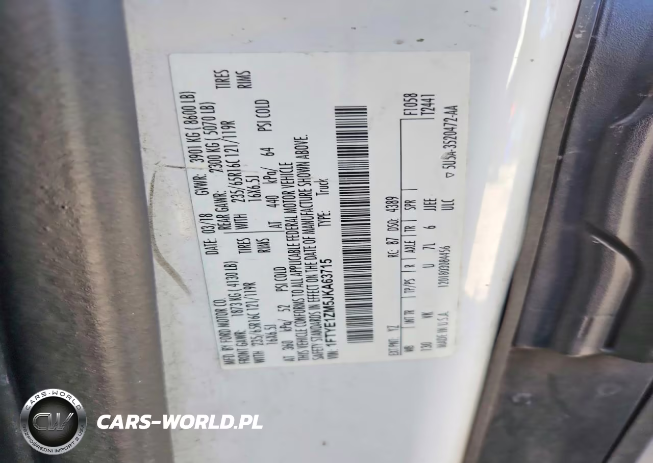 2018 Ford Transit T-150 VIN:1FTYE1ZM5JKA63715 - 12