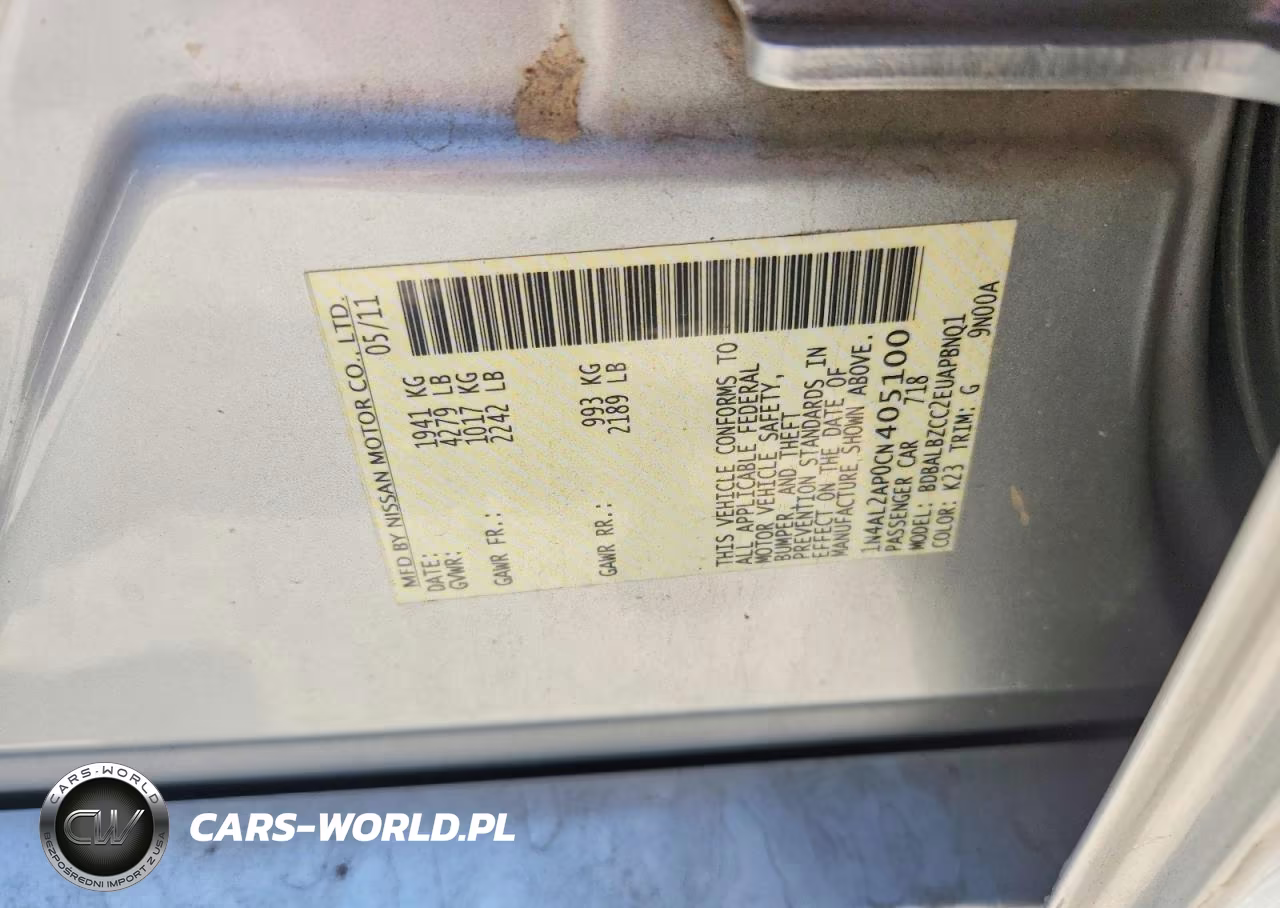 2012 Nissan Altima 2.5 VIN:1N4AL2AP0CN405100 - 12