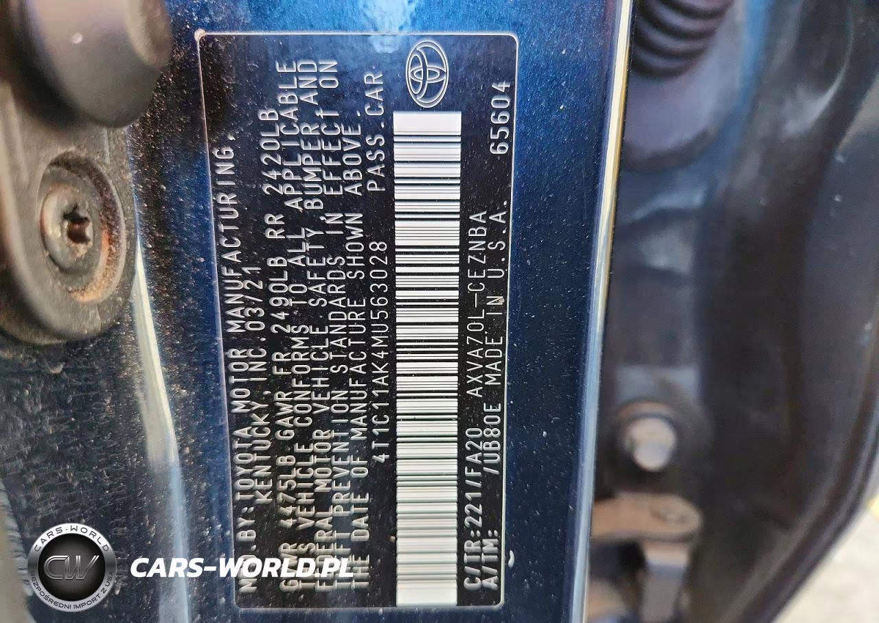 2021 Toyota Camry Le VIN:4T1C11AK4MU563028 - 13