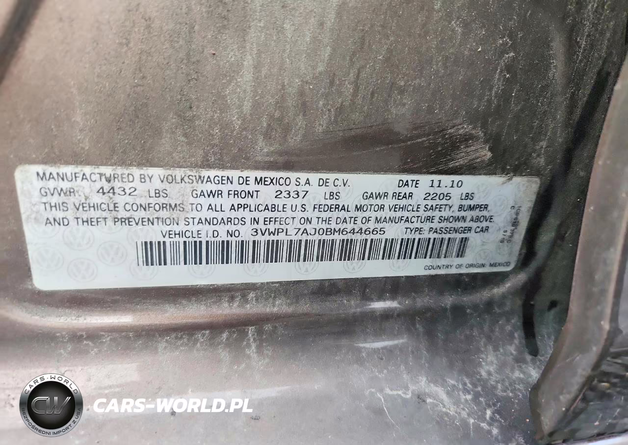 2011 Volkswagen Jetta Tdi VIN:3VWPL7AJ0BM644665 - 12