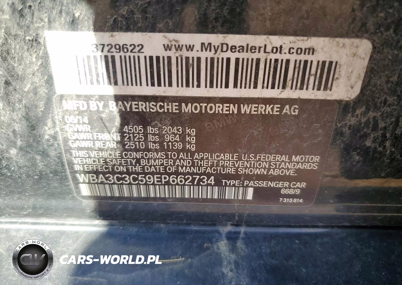 2014 BMW 320 I xDrive VIN:WBA3C3C59EP662734 - 12