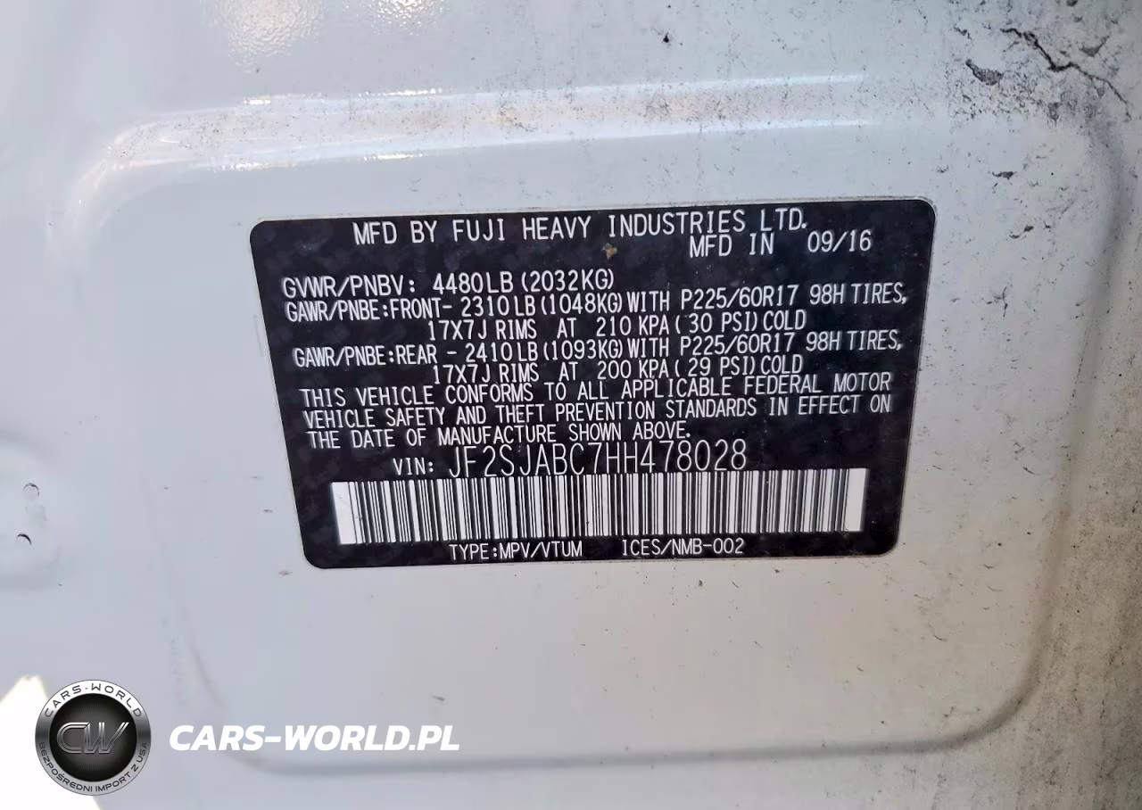 2017 Subaru Forester 2.5I VIN:JF2SJABC7HH478028 - 13