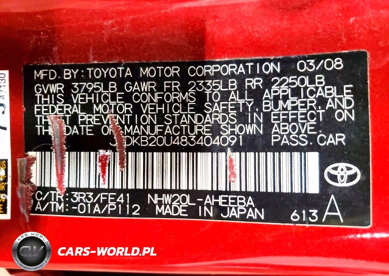 2008 Toyota Prius Base VIN:JTDKB20U483404091 - 13