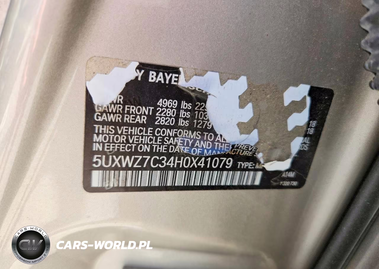 2017 BMW X3 Sdrive28I VIN:5UXWZ7C34H0X41079 - 13