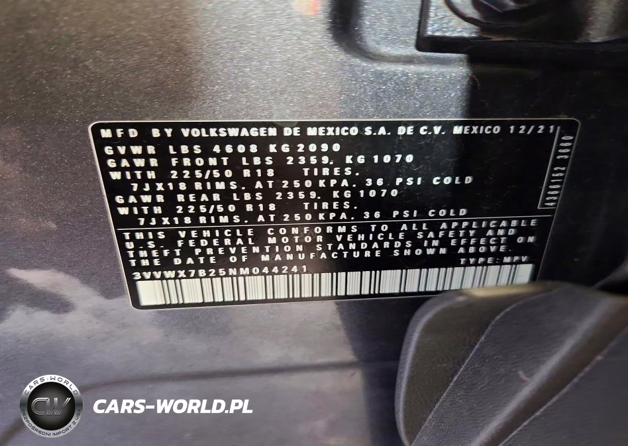 2022 Volkswagen Taos Se VIN:3VVWX7B25NM044241 - 14