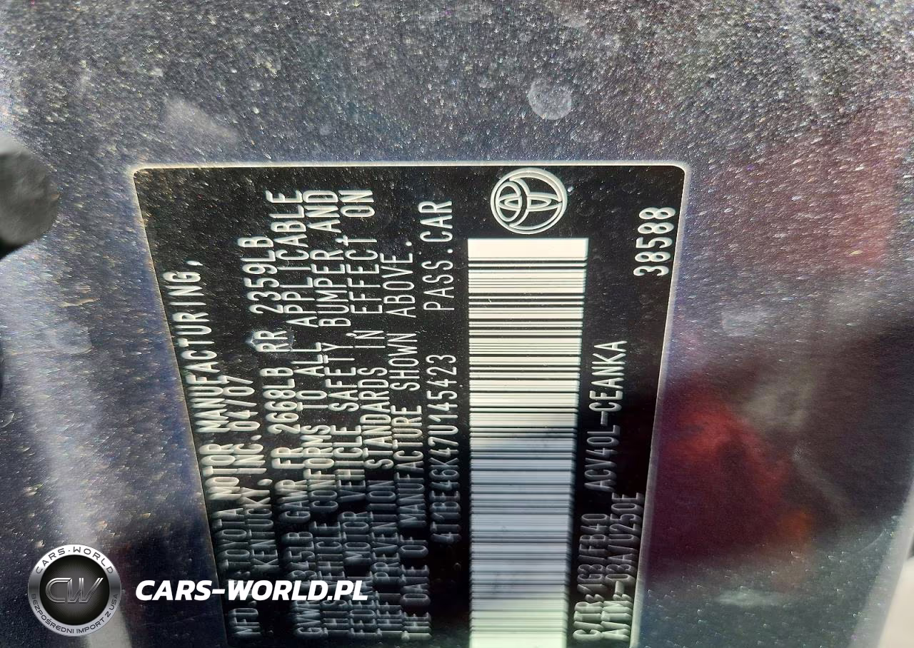 2007 Toyota Camry Le VIN:4T1BE46K47U145423 - 13