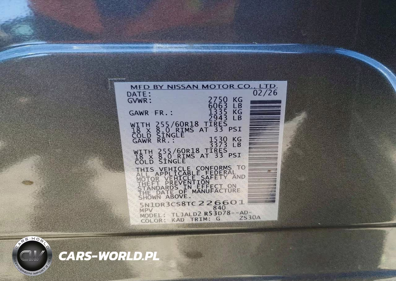2026 Nissan Pathfinder Sl VIN:5N1DR3CS8TC226601 - 13