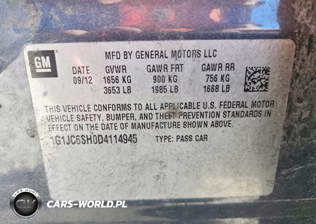 2013 Chevrolet Sonic Lt VIN:1G1JC6SH0D4114945 - 12