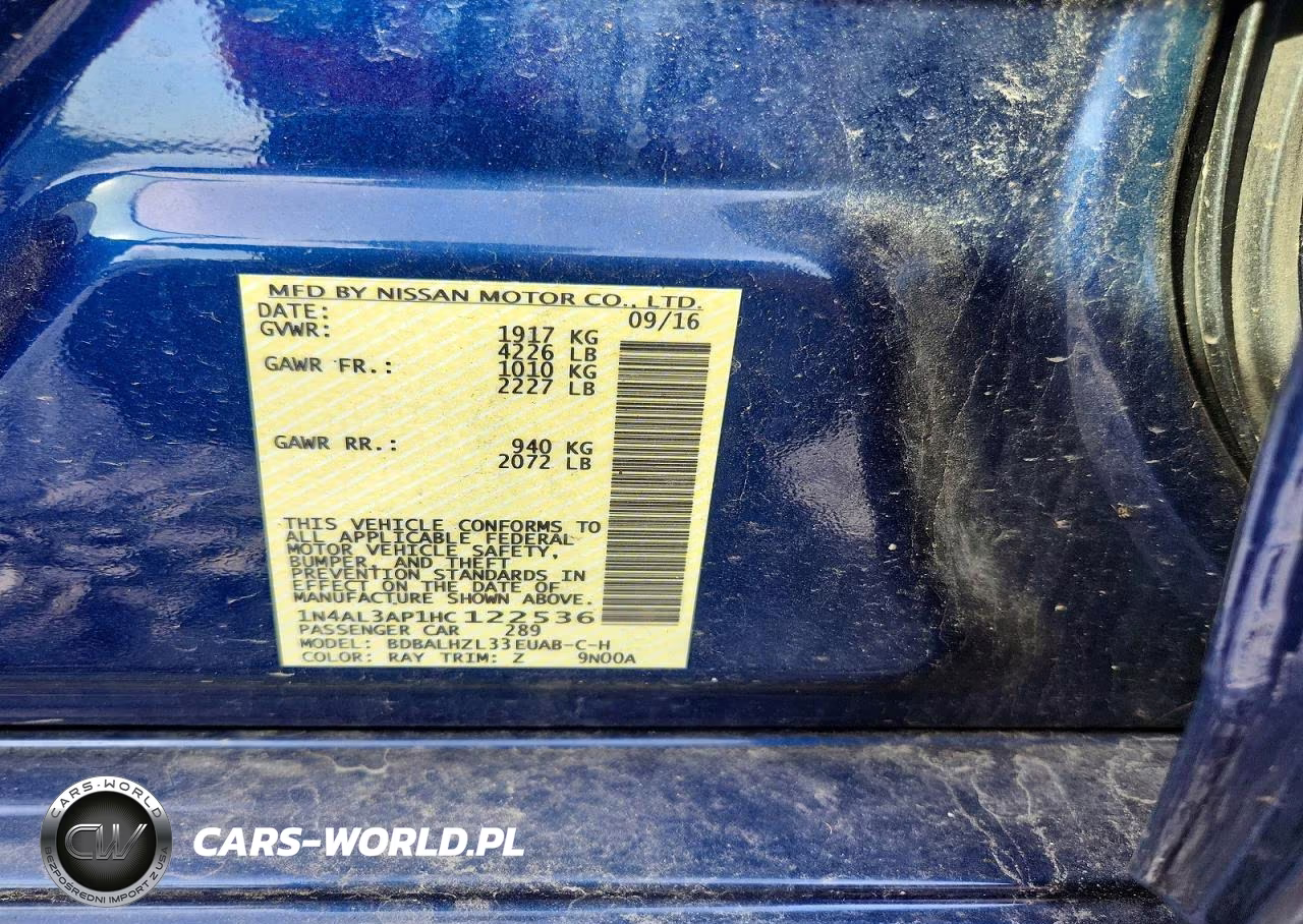 2017 Nissan Altima 2.5 Sr VIN:1N4AL3AP1HC122536 - 12